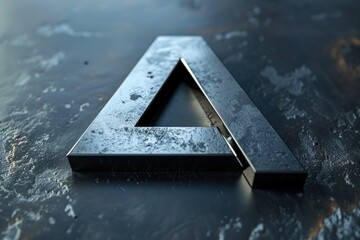 Poster - A close-up view of a metal letter sitting on a flat surface