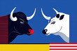 © ADDICTIVE STOCK - Bulls Illustration Depicting Financial Market Trends. Generative AI