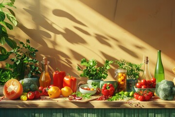 Wall Mural - Fresh produce on display at an outdoor market
