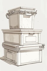Leinwandbilder - Three boxes piled up on top of each other