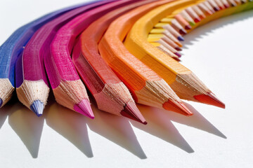 Wall Mural - Colorful Pencils in Rainbow Arrangement