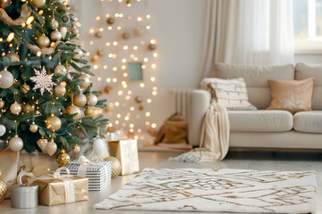 Sticker - Beautiful Bright Room Decorated for Christmas