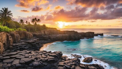 Canvas Print - sunset on the beach