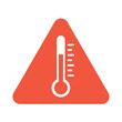 © chrupka - high temperature warning sign, hot summer day, heatwave, climate change concept- vector illustration