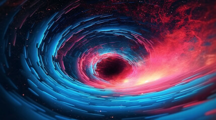 Wall Mural - Digital galaxy colorful black hole scene abstract graphic poster web page PPT background