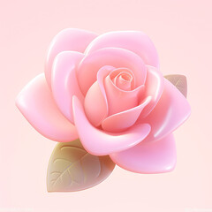 Wall Mural - Three-dimensional 3D pink flowers, holiday celebration event illustration elements