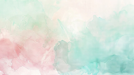 A soft pastel background with a watercolor effect, showcasing gentle transitions between light blue, pink, and mint green. Design for wallpaper, poster, and print.