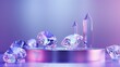 © ColdFire - Sparkling diamonds on a crystal podium with a purple gradient background