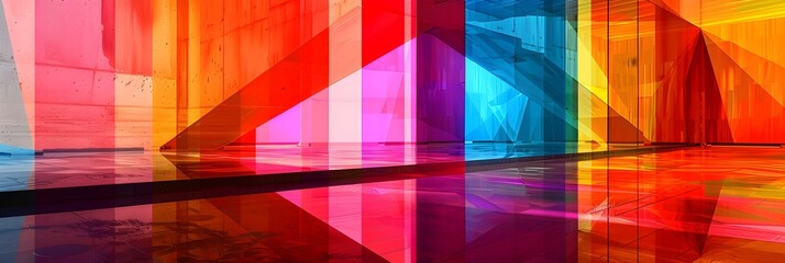 Poster - Abstract Architectural Prism Reflection Geometry Gradient Design Pattern