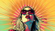 © Katerina Bond - Portrait of a beautiful young blonde woman in sunglasses, in pop art style.