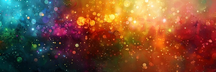 Fototapete - Captivating Abstract Bokeh Background with Vibrant Colorful Lights and Glitters