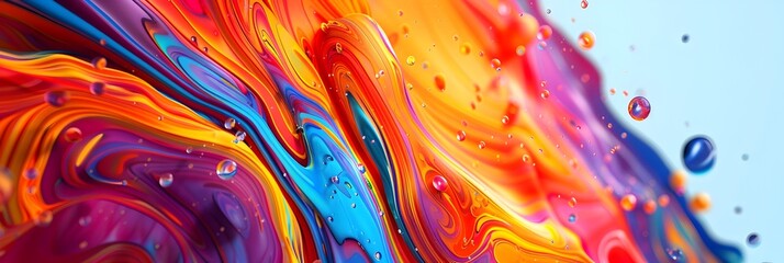 Poster - Captivating Abstract Fluid Art with Vibrant Splashes of Color and Dynamic Movement