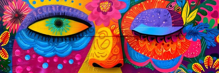 Poster - Captivating Dreamscape of Vibrant Colors Shapes and Patterns Evoking a Surreal and Imaginative Experience