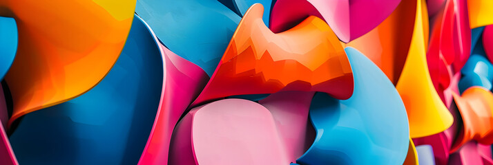 Poster - Captivating Explosion of Vibrant Geometric Shapes and Patterns in a Kaleidoscopic Digital Artwork