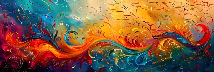 Fototapete - Captivating Fluid Dynamics of Vibrant Colorful Abstract Explosion