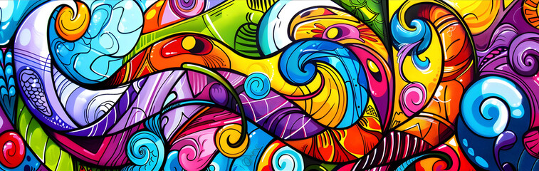 Poster - Captivating Swirls of Color and Imagination A Digital Art Masterpiece