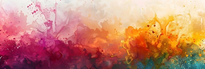 Fototapete - Captivating Watercolor Explosion of Color and Movement