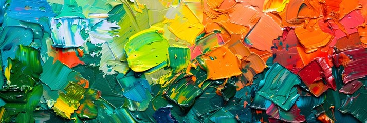 Poster - Chaotic Explosion of Vibrant Hues and Dynamic Energetic Brushstrokes Showcasing the Boundless Creativity of Abstract Art
