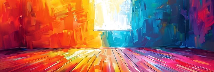Leinwandbilder - Chromatic Convergence A Dynamic Interplay of Light Color and Motion