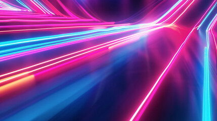 Canvas Print - streamlined speed light blue and purple special effects, abstract technology blue kv main visual bus