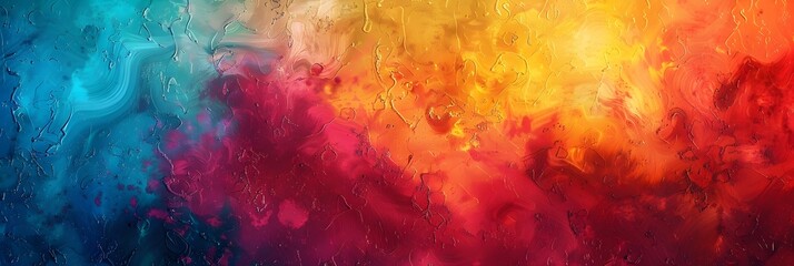 Poster - Dynamically Captivating Fusion of Fiery Chromatic Explosion in Abstract Digital Art