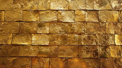 Wall Mural - Wall made of gold and bricks