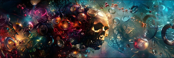 Poster - Explosive Cosmic Convergence of Color Light and Mystical Energy