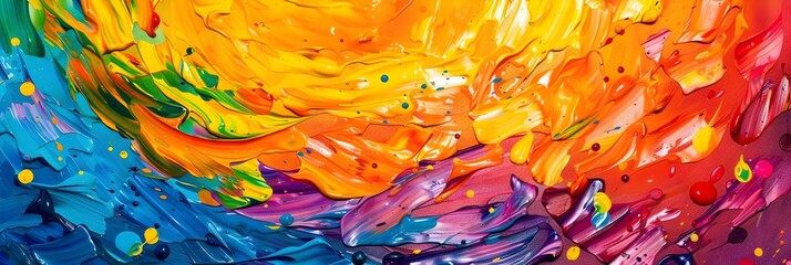 Poster - Explosive Fusion of Vibrant Colors and Dynamic Movements in an Surreal Masterpiece