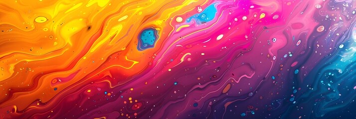 Poster - Fluid Swirling Cosmic Explosion of Vibrant Colors and Dynamic Patterns