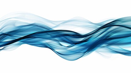 Abstract blue water wave isolated on white background, creating a high quality visual