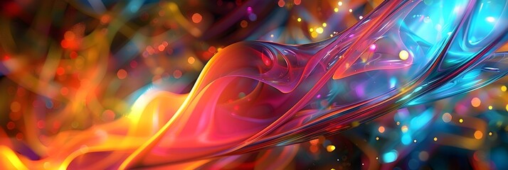 Leinwandbilder - Mesmerizing Cosmic Fluidity A Captivating Dance of Light Color and Energy