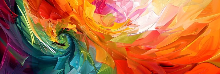 Fototapete - Mesmerizing Explosion of Vibrant Colors and Dynamic Fluid Formations in a Captivating Abstract Artwork