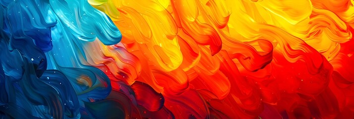 Aufkleber - Mesmerizing Explosion of Vibrant Colors and Fluid Motions in an Captivating Digital Artwork