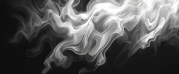 Wall Mural - Monochrome Abstract Fire, Cartoon