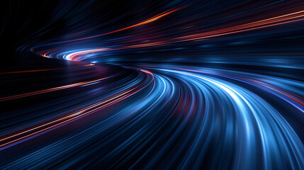 Poster - High speed technology concept background, light abstract background, image of speed movement on the road