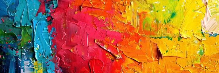 Aufkleber - Vibrant Abstract Expressionist Painting Showcasing Dynamic Brushstrokes and Vivid Color Palette