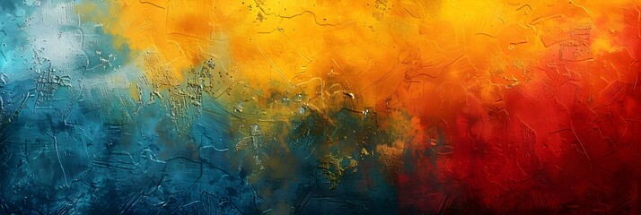 Aufkleber - Vibrant Abstract Landscape Painting Capturing the Essence of Nature s Ethereal Beauty