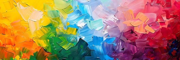 Poster - Vibrant Acryl Inspired Abstract Painting with Energetic Brushstrokes and Vivid Color Palette