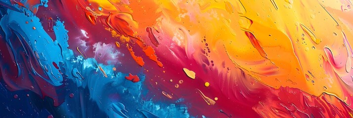 Aufkleber - Vibrant Acrylic Painting Capturing the Essence of Expressive Creativity and Imagination
