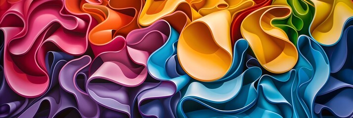 Poster - Vibrant and Captivating Abstract Waves of Colorful Digital Art