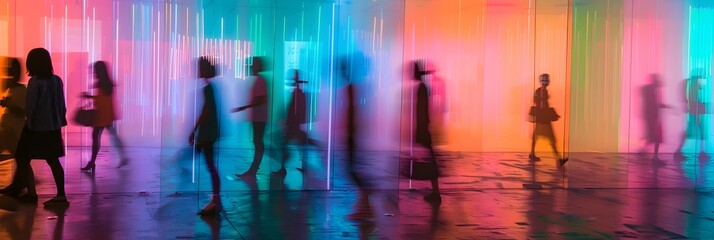 Aufkleber - Vibrant and Ethereal Cityscape Silhouettes in Surreal Lighting and Motion