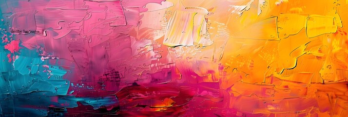 Poster - Vibrant and Expressive Abstract Artwork Showcasing Passionate Brush Strokes Fluid Movements and a Dynamic Palette of Vibrant Colors