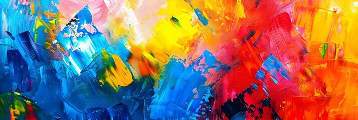 Poster - Vibrant and Expressive Abstract Painting Celebrating the Boundless Potential of Color and Brush Strokes
