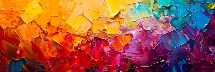 Poster - Vibrant and Expressive Abstract Painting with Captivating Color Palette and Dynamic Brushstrokes