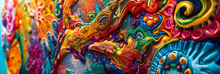 Poster - Vibrant and Mesmerizing Psychedelic Artwork with Intricate Patterns and Kaleidoscopic Designs