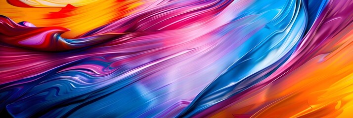 Poster - Vibrant and Mesmerizing Fluid Motion in a Kaleidoscope of Captivating Colors and Shapes
