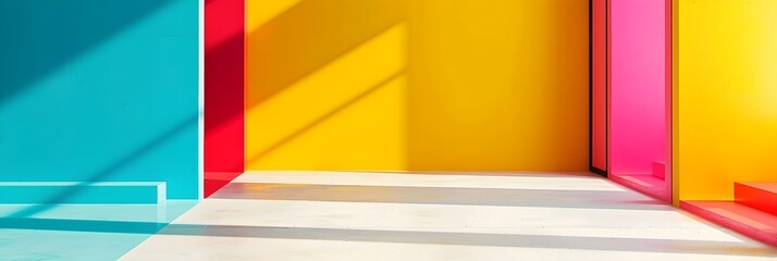 Poster - Vibrant Architectural Geometry Minimalist Digital Backdrop for Creative Design and
