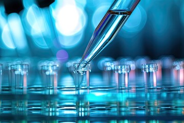 Aufkleber - a woman in a lab coat holding a strand of dna, Capture the essence of a genetic research setting