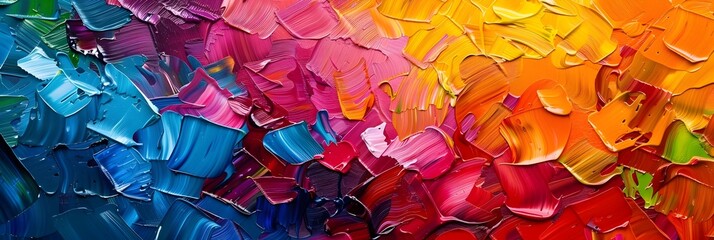 Poster - Vibrant Brushstrokes Forming a Captivating Colorful Mosaic