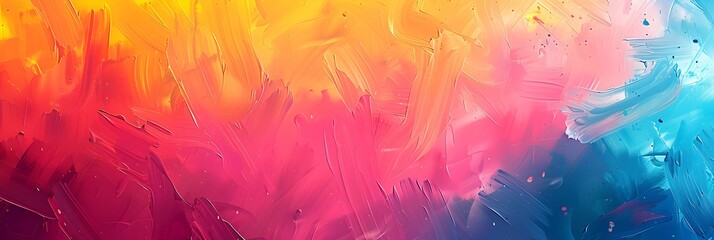 Poster - Vibrant Brushstrokes of Color and Light in a Dreamlike Abstract Composition